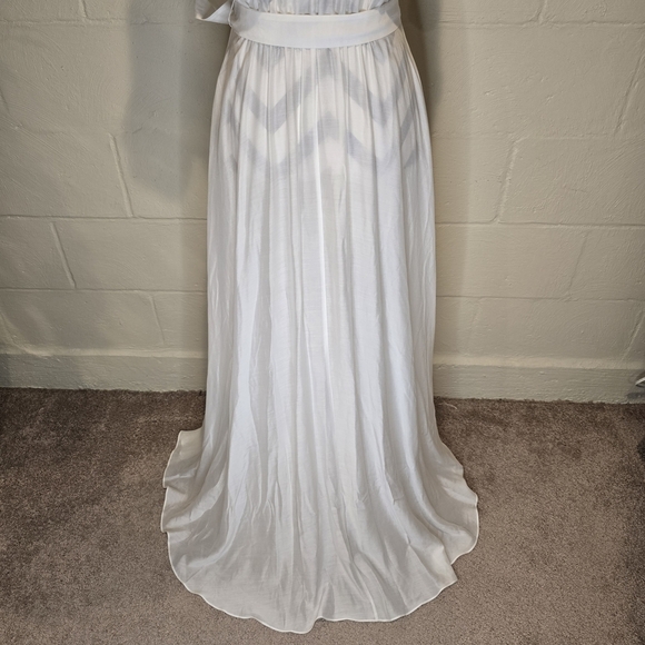 White House Black Market High Low Maxi Sheer Wrap Dress White Size SMALL. READ - Picture 4 of 13